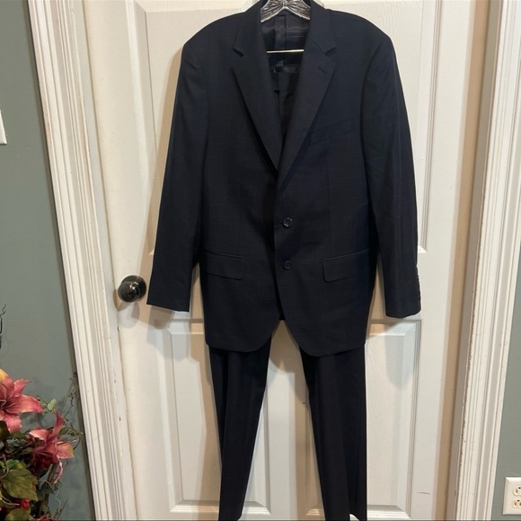 MaxDavoli Guabello Connoisseur 100% Wool Midnight Plaid Suit 42/36Reg